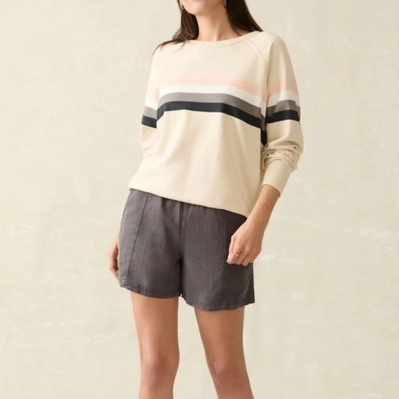 Faherty Arlie Shorts Linen Blend Lightweight Faded Black Size Large - Picture 1 of 5